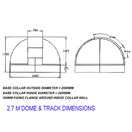 2.7m short height observatory dome (flat roof installation)